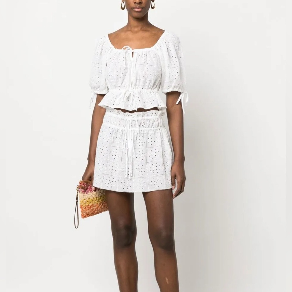 Ganni Cream Eyelet Set